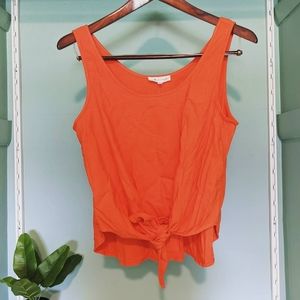 Lou + Grey Loft Tangerine Linen Tie Top